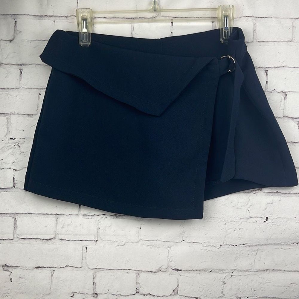 Zara Skort Womens Small STrafaluc Collection Wrap Skirt Short Adjustable Black